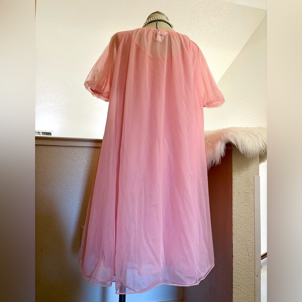 EUC M Pink Lace Vintage Nightgown Set RARE HTF - Picture 5 of 13